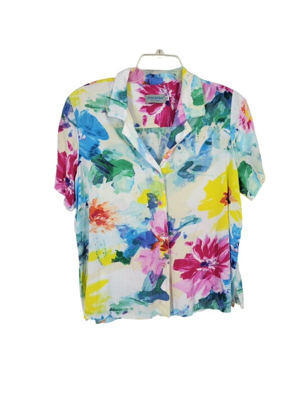 VTG Jams world Biscotti floral button up shirt size XL Beachy Coastal